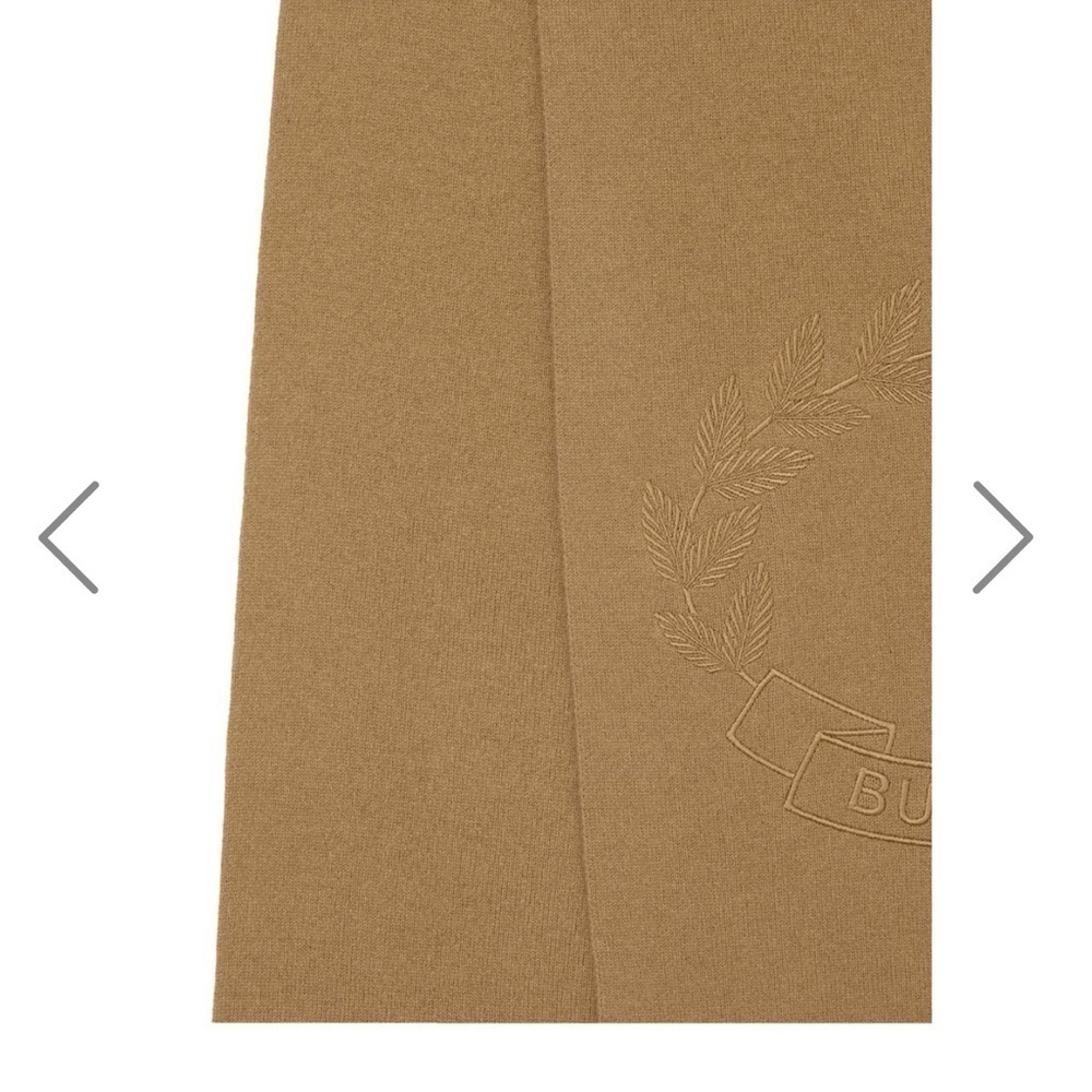 NWT Burberry Embroidered oak leaf crest cashmere blend scarf UNISEX - Picture 6 of 7